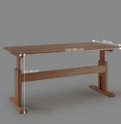 Wohnen Buchenholz Schreibtisch höhenverstellbar per Raster - Bash