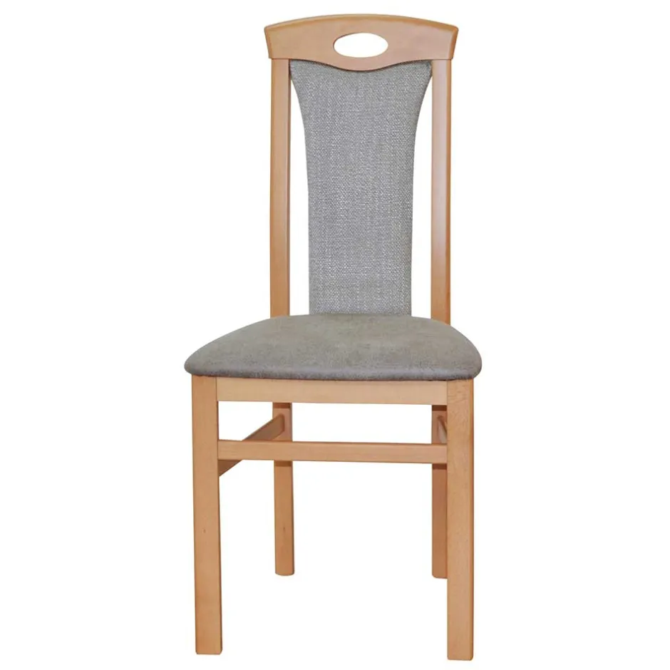 Buchenholz Stühle in Natur & Hellgrau - Zandravo (2er Set)^Wohnen Outlet