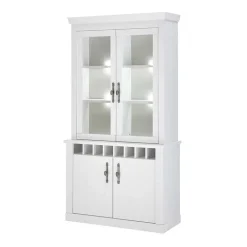 Wohnen Buffet Vitrine in weißer Holzoptik Pinie - Liancos