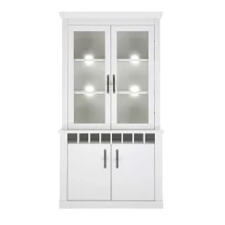Wohnen Buffet Vitrine in weißer Holzoptik Pinie - Liancos