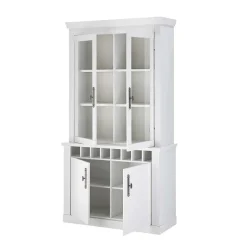 Wohnen Buffet Vitrine in weißer Holzoptik Pinie - Liancos