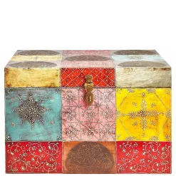 Bunte Holztruhe im Orientalischen Stil - Lilano^Wohnen Best