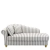Chaiselongue mit Streifen in Weiß Braun - Adendro^Wohnen Clearance