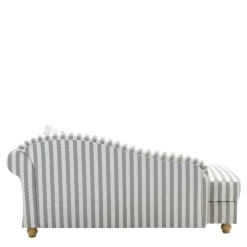 Chaiselongue mit Streifen in Weiß Braun - Adendro^Wohnen Clearance