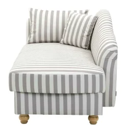 Chaiselongue mit Streifen in Weiß Braun - Adendro^Wohnen Clearance