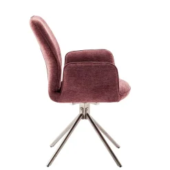 Wohnen Chenille Drehstühle in Altrosa - Veron (2er Set)