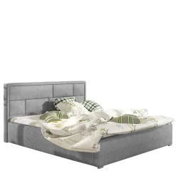 Wohnen Chenille Polsterbett in Hellgrau - Mazira