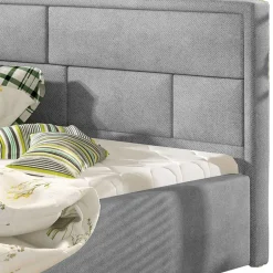 Wohnen Chenille Polsterbett in Hellgrau - Mazira