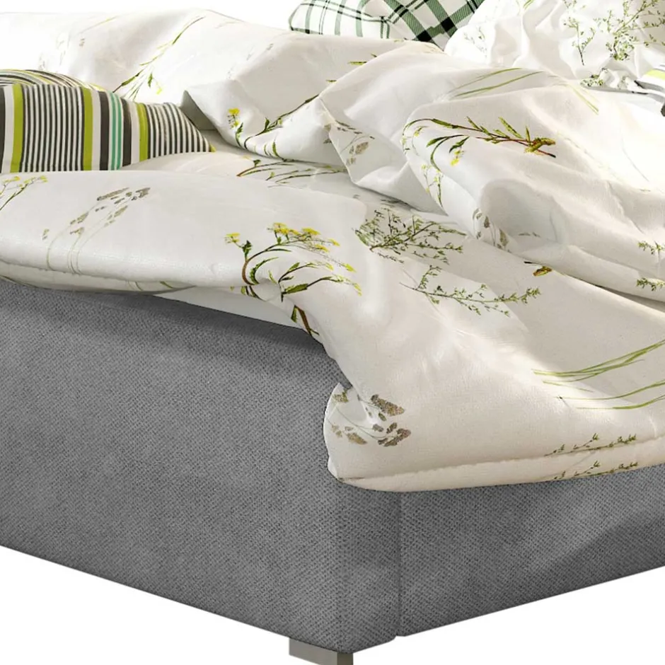 Wohnen Chenille Polsterbett in Hellgrau - Mazira