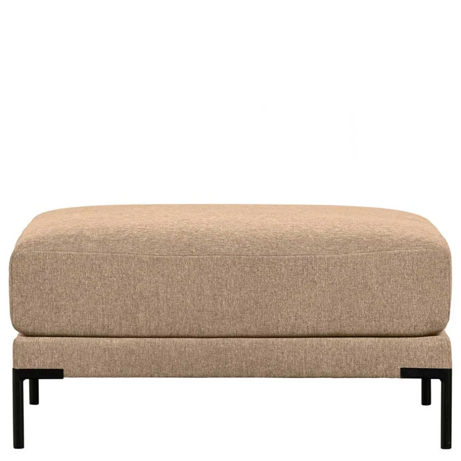 Chenille Polsterhocker in Champagner - Icoleran^Wohnen New