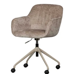 Chenille Schreibtischstuhl in Taupe - Vorius^Wohnen