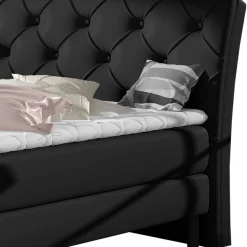 Chesterfield Komplettbett in Schwarz - Silvaria^Wohnen New
