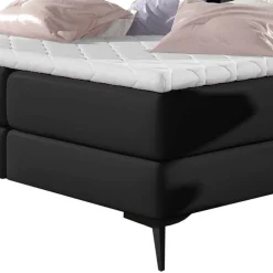 Chesterfield Komplettbett in Schwarz - Silvaria^Wohnen New