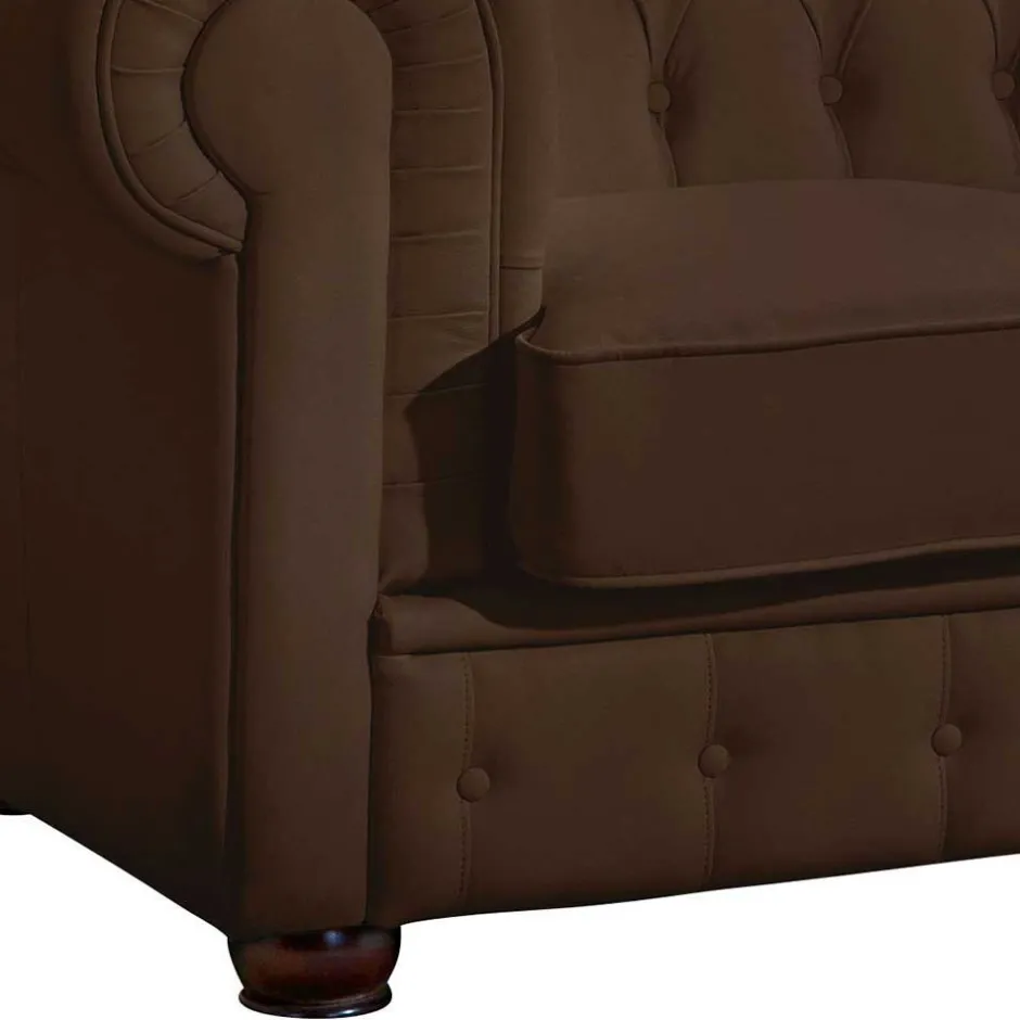 Chesterfield Kunstledercouch in Braun - Cementa^Wohnen Hot