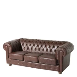Chesterfield Ledergarnitur in Braun - Cementa (dreiteilig)^Wohnen Hot