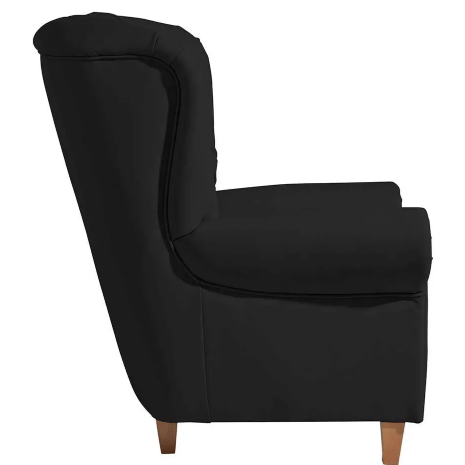 Chesterfield Polstersessel in Schwarz Kunstleder - Centurion^Wohnen Discount