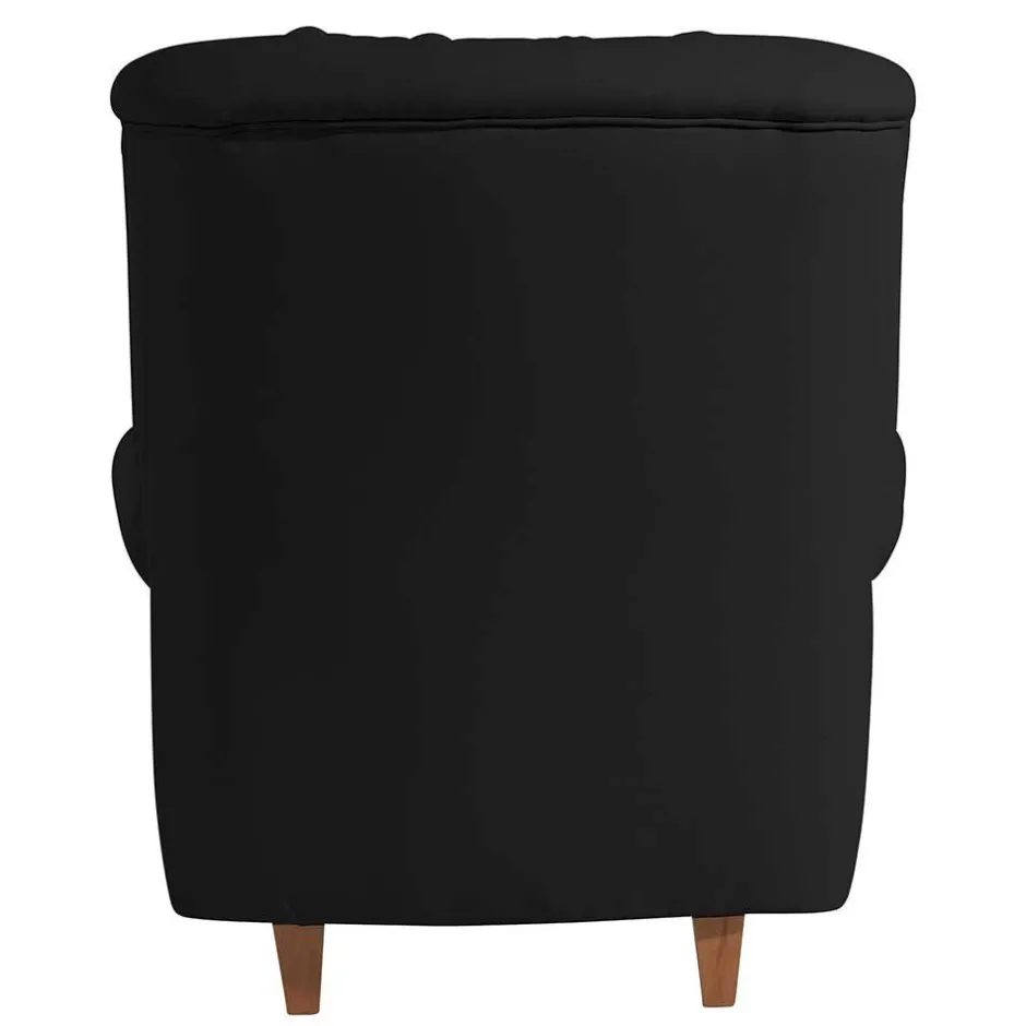 Chesterfield Polstersessel in Schwarz Kunstleder - Centurion^Wohnen Discount