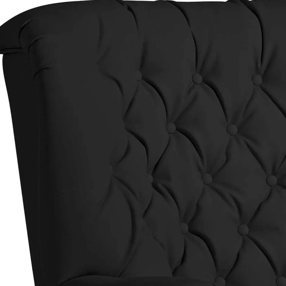 Chesterfield Polstersessel in Schwarz Kunstleder - Centurion^Wohnen Discount