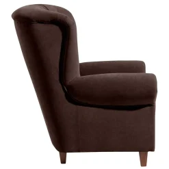 Chesterfield Sessel aus braunem Velours - Potriwa^Wohnen Discount