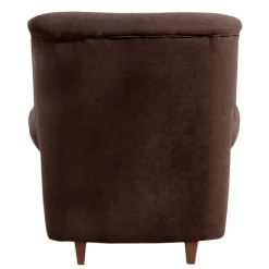 Chesterfield Sessel aus braunem Velours - Potriwa^Wohnen Discount