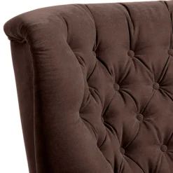Chesterfield Sessel aus braunem Velours - Potriwa^Wohnen Discount
