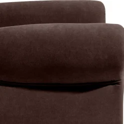Chesterfield Sessel aus braunem Velours - Potriwa^Wohnen Discount