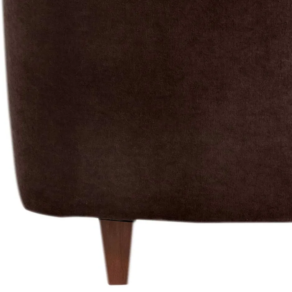 Chesterfield Sessel aus braunem Velours - Potriwa^Wohnen Discount