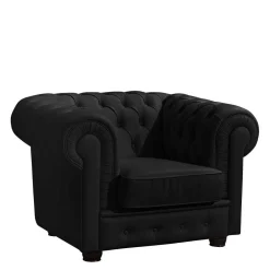 Wohnen Chesterfield-Sessel in Schwarz Kunstleder - Riscos