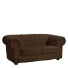 Wohnen Chesterfield-Sofa in Braun Leder - Cementa