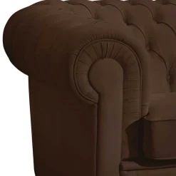Wohnen Chesterfield-Sofa in Braun Leder - Cementa