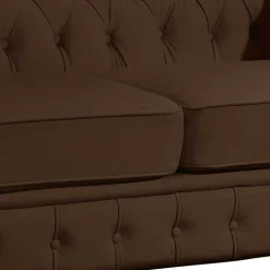 Wohnen Chesterfield-Sofa in Braun Leder - Cementa
