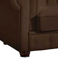 Wohnen Chesterfield-Sofa in Braun Leder - Cementa