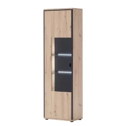 63cm breite Standvitrine in Eiche Holz Dekor - Nikdus^Wohnen Hot