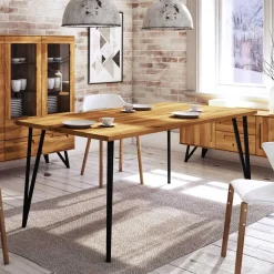 Wohnen 90cm breiter Esstisch mit Platte Wildeiche - Mandirov