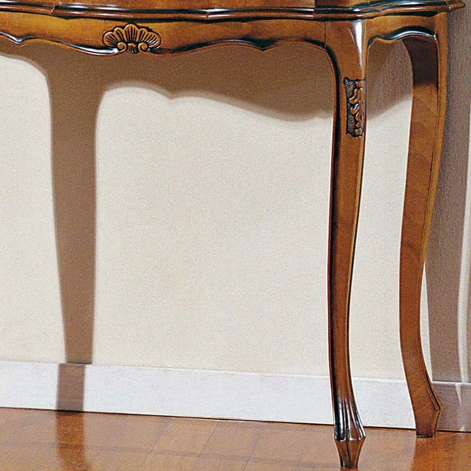 88cm breiter Konsolentisch Nussbaum Furnier Agosto im Barockstil^Wohnen Outlet