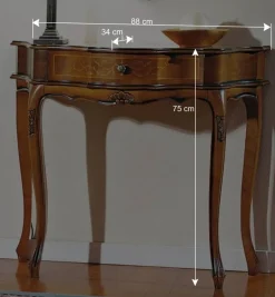 88cm breiter Konsolentisch Nussbaum Furnier Agosto im Barockstil^Wohnen Outlet