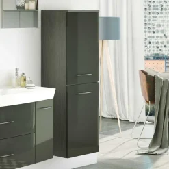 40cm breiter Midischrank fürs Bad Mladen in Hochglanz Dunkelgrau^Wohnen Online