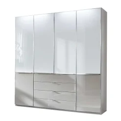 198cm breiter Schrank in Weiß & Hellgrau - Pascan^Wohnen Outlet