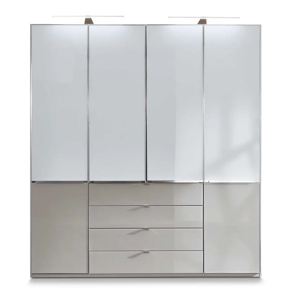 198cm breiter Schrank in Weiß & Hellgrau - Pascan^Wohnen Outlet