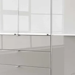 198cm breiter Schrank in Weiß & Hellgrau - Pascan^Wohnen Outlet