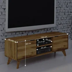 Wohnen 134cm breiter TV Unterschrank aus Holz - Eavy I