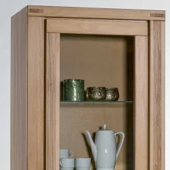 Wohnen 68cm breiter Vitrinenschrank in Kernbuche - Uhelia