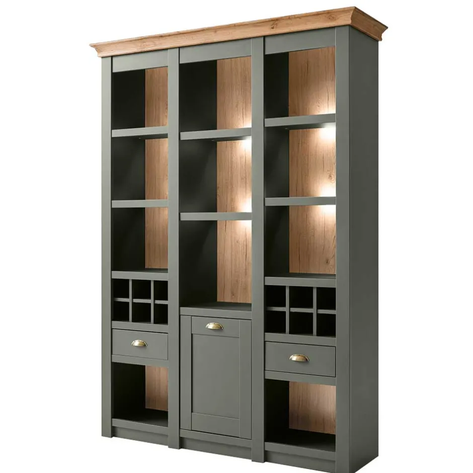 147cm breites Landhaus Regal in Graugrün - Eylan^Wohnen Hot