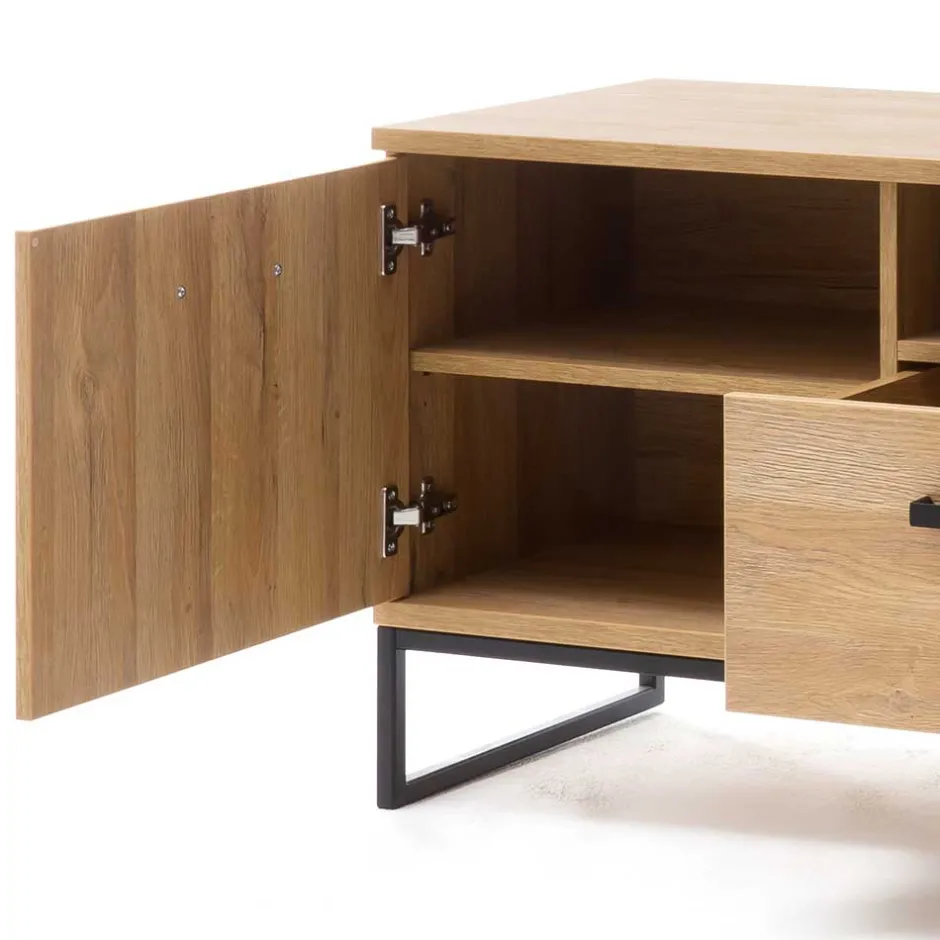 Wohnen 201cm breites Lowboard für TV in Wildeiche - Truvisas