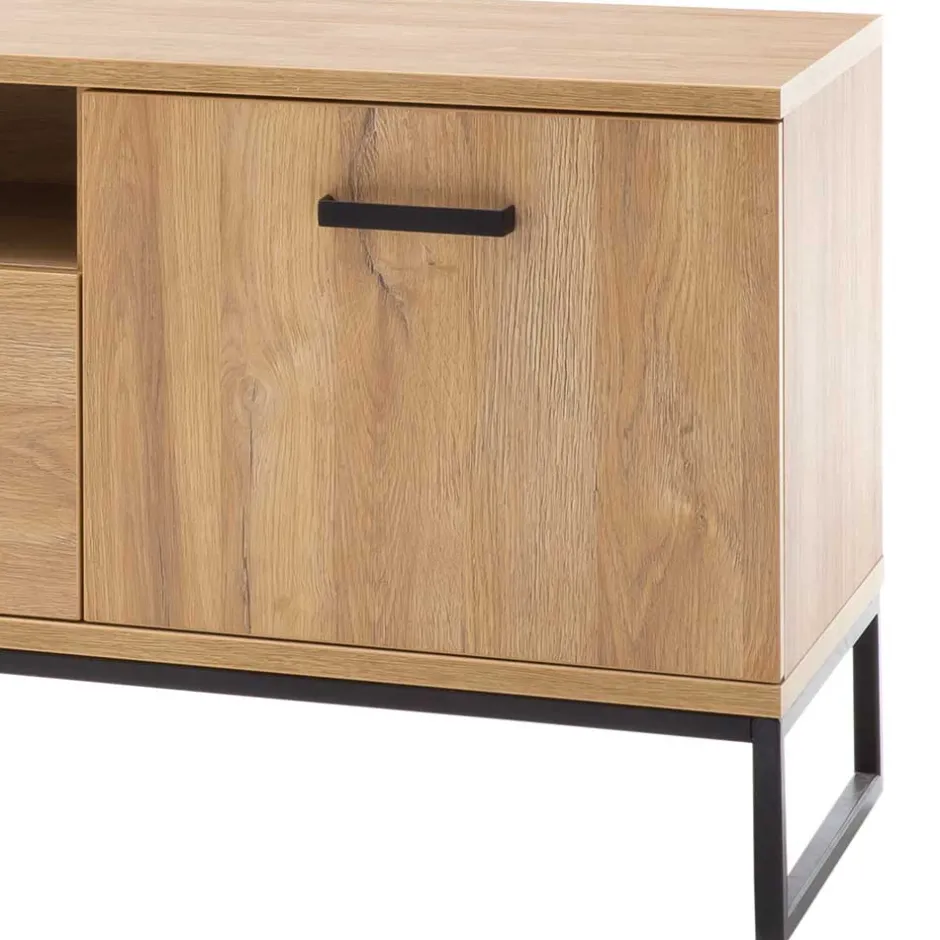 Wohnen 201cm breites Lowboard für TV in Wildeiche - Truvisas