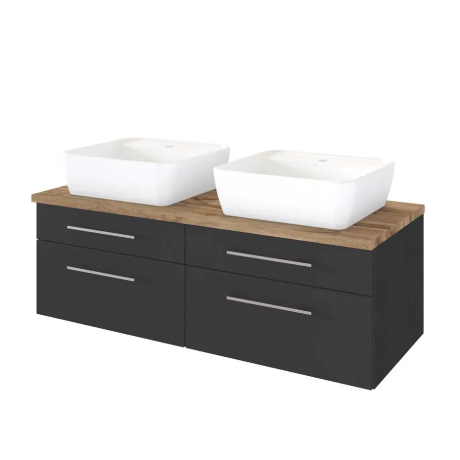 120cm Doppelwaschplatz in Grau Wildeiche - Estregos^Wohnen Online