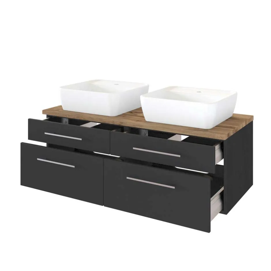 120cm Doppelwaschplatz in Grau Wildeiche - Estregos^Wohnen Online