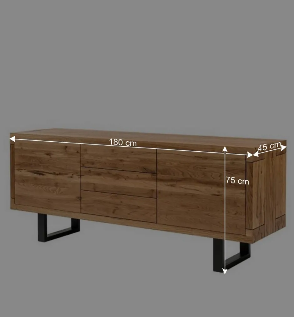 180cm Eiche Sideboard mit U-Gestell - Ventida^Wohnen Clearance