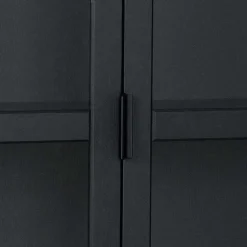 Wohnen 195cm hohe Industry Vitrine in Schwarz - Meciva