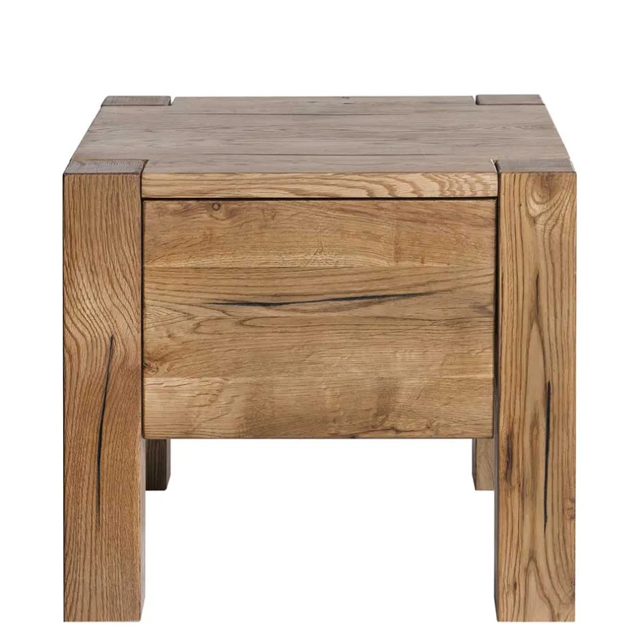 Wohnen 37cm hohe Nachtkommode aus Eiche Massivholz - Brave